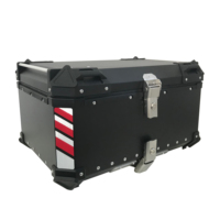 Top Case Moto en Aluminium 65L pour Deux Casques Intégraux, Boîte Arrière pour Motocross, Casques Ls2, Casque Moto Classique, Accessoires Moto