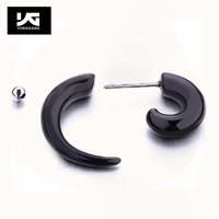 Tunnel d'oreille en acrylique noir en spirale, dilatateur d'oreille, bijou de piercing corporel