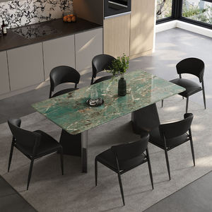 Meubles de salle à manger de luxe pour la maison <span class=keywords><strong>Table</strong></span> de salle à manger <span class=keywords><strong>rectangulaire</strong></span> moderne pour 6 <span class=keywords><strong>personnes</strong></span> <span class=keywords><strong>Table</strong></span> de dîner en marbre au design de luxe avec chaise - Product Image 2