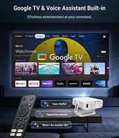 Proyector Full HD 1080P con Certificación Google-TV, Cine en Casa, Videojuegos 4K, Películas, Reuniones, Proyector para Exteriores de 350 ANSI, Wifi, Beamer
