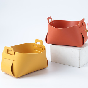 Glampkg có thể gập lại khách Khay lưu trữ hộp da không thấm nước hộp bàn có thể lưu trữ chìa khóa đồng hồ và tiền xu - Product Image 1