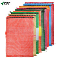 18 "X 25" Groothandel Custom Pp Plastic Brandhout Leno Mesh Tas Rood Geel Groene Kleur Ui Aardappelzak Voor Plantaardige Verpakking