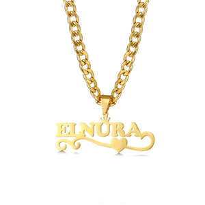 Nuova collana con nome personalizzato del nord in acciaio inossidabile con nome personalizzato della fabbrica di gioielli di moda con corona d'amore collane pendenti da donna - Product Image 5