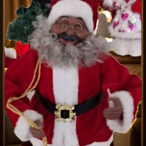 Decoraciones Navideñas de Tela para Interiores, Santa Claus de Pie, Color Rojo y Dorado, Hechas a Medida - Product Image 5