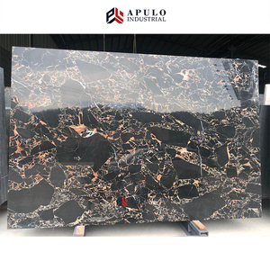 Marmo Egiziano Nero e Arancione con Venature Oro e Grigio-Rosso, Alabastro Nero Sottile, Marmo Michelangelo Spagnolo 60x60 per Pavimentazione - Product Image 6