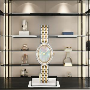 Montre à quartz élégante ovale pour femme, en acier inoxydable de luxe, avec cadran à aiguilles, bracelet personnalisable, 5 ATM - Product Image 2