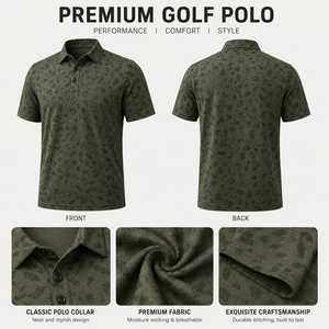Polo de Golf Personalizado Premium para Hombre, Color Oliva, con Estampado, de Alto Rendimiento, Absorbente de Humedad, Marca Privada, Ropa Corporativa - Product Image 2