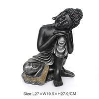 Ornements de statue de bouddha en résine pour la décoration intérieure du thème de l'art bouddhiste de méditation intérieure pour Noël