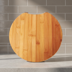 Tabla de Cortar Redonda Grande de Bambú, 1.3 cm de Grosor, Ligera, Premium, Duradera, Apta para Lavavajillas, Tabla de Picar para Cocina, Tabla para Preparar Alimentos - Product Image 4