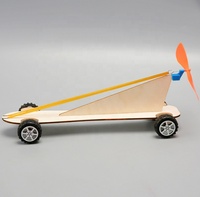 Mini-éolienne en bois à énergie solaire, technologie de voiture, petite production, invention, bricolage, assemblage manuel, aides pédagogiques, pour les 5-7 ans