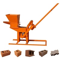 Petite machine à blocs de terre-ciment interverrouillables à faible investissement, machine à fabriquer des blocs de terre et d'argile manuelle 2-40 pour le marché thaïlandais