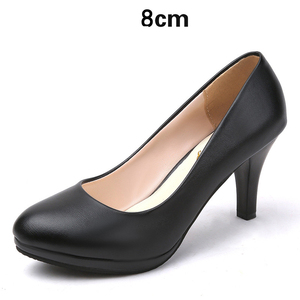 Zapatos <span class=keywords><strong>de</strong></span> trabajo sin cordones <span class=keywords><strong>de</strong></span> cuero suave <span class=keywords><strong>de</strong></span> verano para mujer, tacones altos finos, diseño impermeable antideslizante, vestido Formal para auxiliares <span class=keywords><strong>de</strong></span> vuelo - Product Image 6
