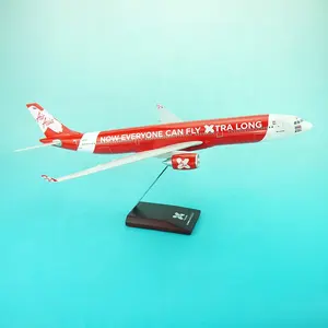 Modelo de avión promocional, artesanía de resina para decoración interior, A330-300 AirAsia, 1:100, 47cm