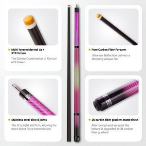 Hochwertiger 1/2-teiliger Billardqueue aus Carbonfaser mit Edelstahl-Verbindungen für langsame 8-Teiler-Striche – Direkt vom chinesischen Hersteller - Product Image 4