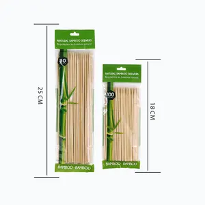 Palo de pincho de bambú práctico de gran oferta de diferentes tamaños con personalizar
