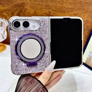 Étui de luxe antichoc scintillant avec anneau miroir et support magnétique pour <span class=keywords><strong>voiture</strong></span> pour <span class=keywords><strong>iPhone</strong></span> 18 Duo Fold – <span class=keywords><strong>Coque</strong></span> de protection - Product Image 4