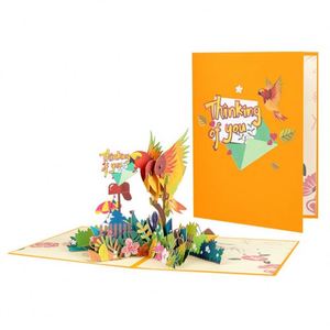 Tarjeta 3D Pop-up Creativa con Diseño de Loro que te Recuerda que te Sienta en el Corazón - Product Image 1