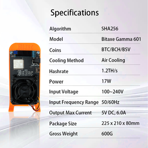 ASICARK |   BITAXE Gamma 601 1.2T SHA-256 Macchina per <span class=keywords><strong>Mining</strong></span> ASIC Solo a Basso Rumore e Risparmio Energetico in Metallo - Product Image 3