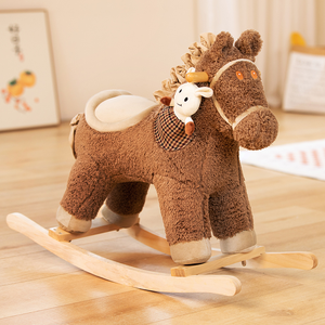 Caballo Balancín de Peluche Marrón Adorable en Oferta como Regalo de Navidad - Product Image 4