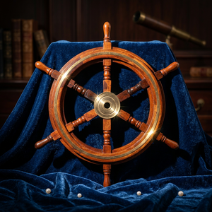 พวงมาลัยเรือไม้ทำมือ Marine International TM18106 ของตกแต่งผนังสไตล์ทะเล งานฝีมือประณีต ของขวัญสุดหรู - Product Image 3