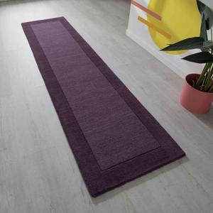 Tapis en laine douce violette moderne fait main, tissé sur mesure, lavable, adapté aux animaux domestiques, réversible, antidérapant, idéal pour le salon et les pique-niques - Product Image 1