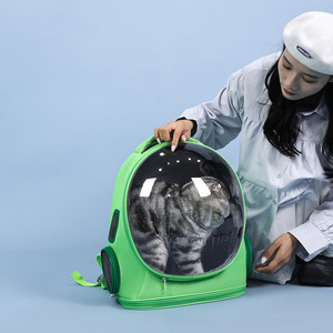 Portable Breathable Cat Backpack Space Capsule Design Large Capacity Outdoor Visible <b>Pet</b> <b>Carrier</b> Green Pink Blue - Product Image 1