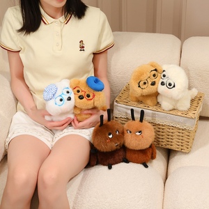 ตุ๊กตาสัตว์แบบ OEM ODM ตุ๊กตาแม่เหล็กติดได้ รูปสุนัข นุ่มฟู สำหรับบรรเทาความเครียด เป็นเพื่อนเล่น ของขวัญวันเกิด - Product Image 2