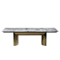 Tables à manger en marbre naturel 6 8 10 places Design italien rectangulaire personnalisé moderne