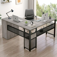 Grand bureau de jeu en bois pour le bureau à domicile, poste de travail informatique avec tiroirs et étagère de rangement, solution de mobilier et de rangement