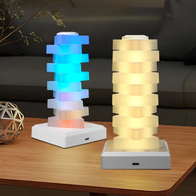 RGB 16 Color LED Night Light Color Changing Touch Table Lamp Creative DIY Desk Lamps Bedside Decor Gifts with Stepless Dimming