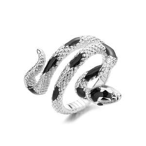 Irregular Snake Drop <b>Glue</b> Open Ring HighGrade Sense Cold Style Index Finger <b>Jewelry</b> Enamel Serpent Wrap Band Trendy Cool Girl - Product Image 2