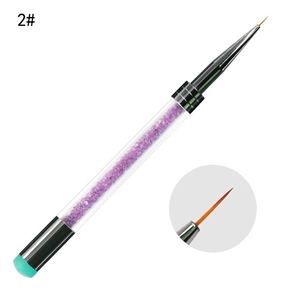 Pinceau à ongles en nylon avec manche en acrylique, plat et rond, pour la peinture au gel, outil de manucure, décoration de salon, pinceau pour nail art - Product Image 5