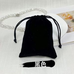 Custom Logo Velvet <b>Drawstring</b> Bags - Premium Flocked Jewelry <b>Pouches</b> for Gift Packaging, Blue Suede Storage Bags - Product Image 4