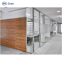 Graki - Panel Divisor de Oficina Moderno de Aluminio, 90 mm de Grosor, Absorción de Sonido de 45 dB, Separador de Habitaciones Modular para Espacios Profesionales y Escolares