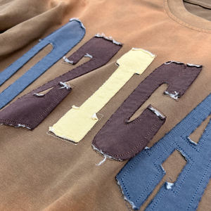 Streetwear personnalisé Chemise à broderie thermique Premium Oversize Acid Wash t Shirt Heavyweight Double Layer Long Sleeve T-shirt - Product Image 4