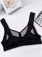 Soutien-gorge sans fil grande taille pour femmes âgées, à bonnets souples, couvrance totale, bretelles larges, ouverture frontale à bouton, pour femmes âgées et mères - Vente en gros OEM