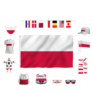 Bandera Personalizada de Aficionados al Fútbol de Polonia, Deportiva, Casual, Impermeable, de Poliéster, para Uso en Exteriores - Product Image 1
