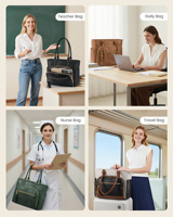 Ensemble de 2 sacs à main tendance LoVEVOOK, grande capacité, pour femme, bureau, travail, sacs pour ordinateur portable 15,6 pouces, mallette personnalisée pour femme