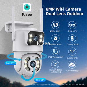 Cámara PTZ ICSEE de 6MP con Vista Dual, WiFi, Exterior, Impermeable, Sistema de Monitoreo de 360 Grados con Visión Nocturna e Intercomunicador de Voz - Product Image 4