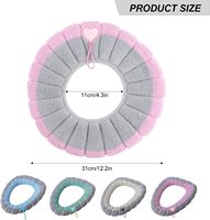 Housse de siège de toilette universelle CF, extensible, lavable, en peluche douce et confortable, avec poignée, pour la maison