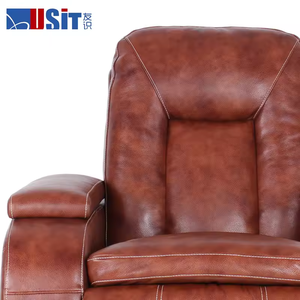 Movie <span class=keywords><strong>Cinema</strong></span> Home Cinéma Ensemble de canapés inclinables en cuir véritable avec table et porte-gobelet - Product Image 6