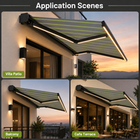 Auvent rétractable classique électrique à bras articulé, résistant au vent, pour terrasse, en aluminium, pour extérieur