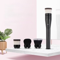 Pinceau de maquillage électrique Belleza 2026 |   Outil de mélange pour fond de teint automatique |   Têtes magnétiques interchangeables |   Pinceau plat à manche en bois