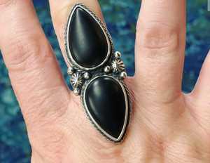 <b>Black</b> <b>Onyx</b> Beautiful 925 Solid Sterling Silver <b>Ring</b> Natural Gemstone Statement Jewelry - Product Image 1