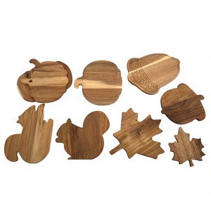 Plateau de service en bois d'acacia naturel et durable, épaisseur 1,5 cm, plateau créatif pour desserts et fruits, planche à découper pour steak et fromage - Product Image 3