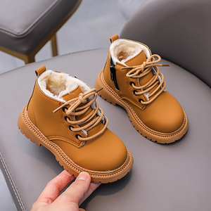 Nuevos zapatos cálidos de invierno para niños, venta al por mayor, Calzado cómodo para niños pequeños de felpa, botas de bebé de estilo para caminar a la moda para niños y niñas - Product Image 5