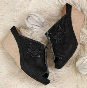 Ultimo Modello di <span class=keywords><strong>Scarpe</strong></span> da Donna con Tacco Alto, Sandali da Donna Taglia Grande, <span class=keywords><strong>Scarpe</strong></span> con <span class=keywords><strong>Zeppa</strong></span> - Product Image 4