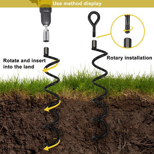 Ancre de sol en spirale en acier inoxydable 304, tentes de sécurité d'extérieur, ensemble de balançoire pour grands chiens, piquet de cour, à grands vent - Product Image 2