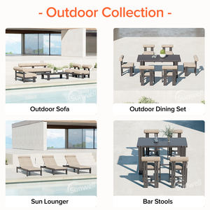 Ensemble de <span class=keywords><strong>table</strong></span> et chaises de salle à manger d'extérieur en aluminium de luxe en promotion - Imperméable et durable pour hôtels, villas, jardins et restaurants - Product Image 2