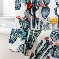 OWENIE Rideaux de douche texturés pour salle de bain, rideau de douche en tissu d'alpaga mignon imprimé, rideau de douche bleu pour enfants